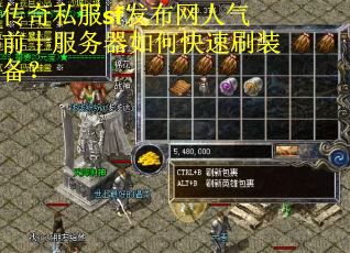 传奇私服sf发布网人气前十服务器如何快速刷装备？