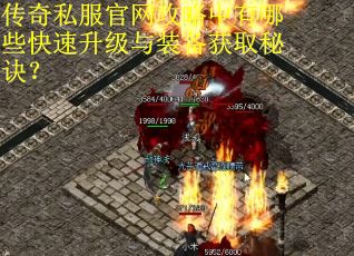 传奇私服官网攻略中有哪些快速升级与装备获取秘诀？