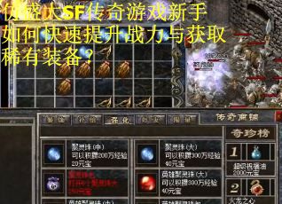 仿盛大SF传奇游戏新手如何快速提升战力与获取稀有装备？